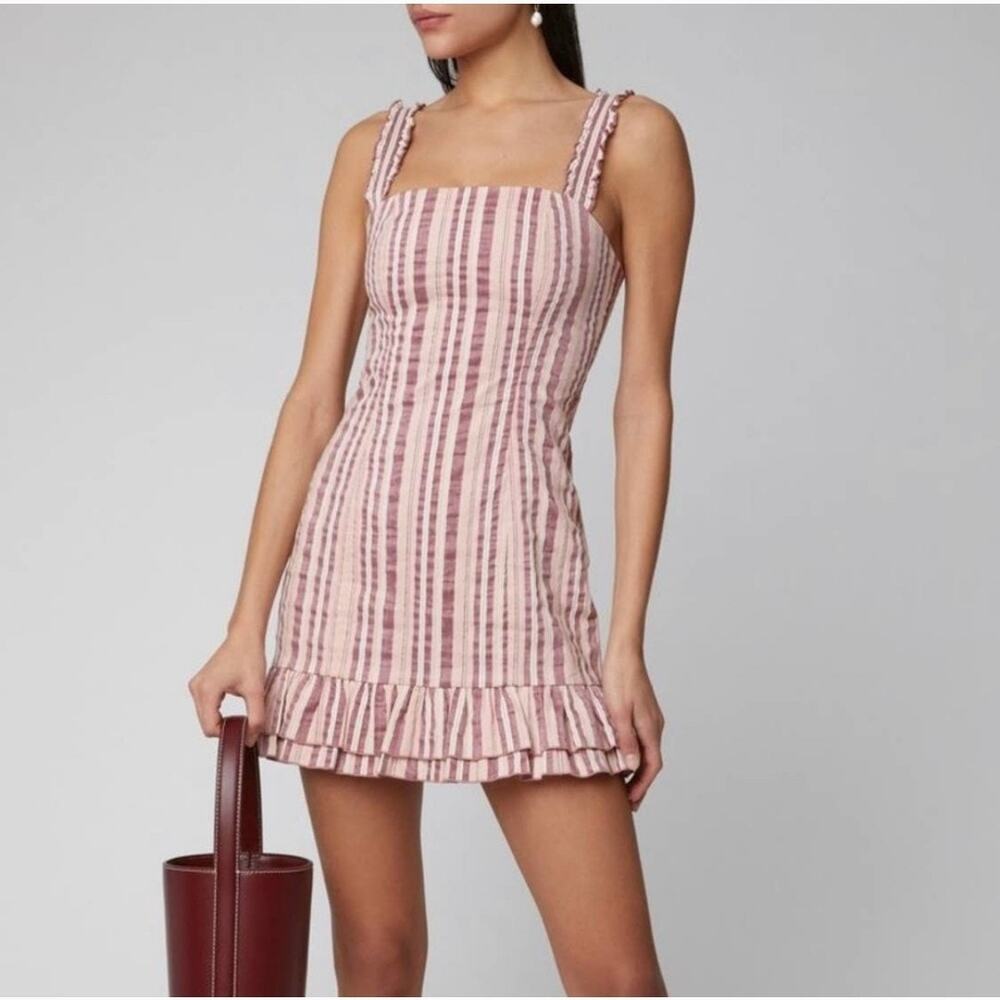 Alexis Brandy Mini Dress Rose Stripe Size Large